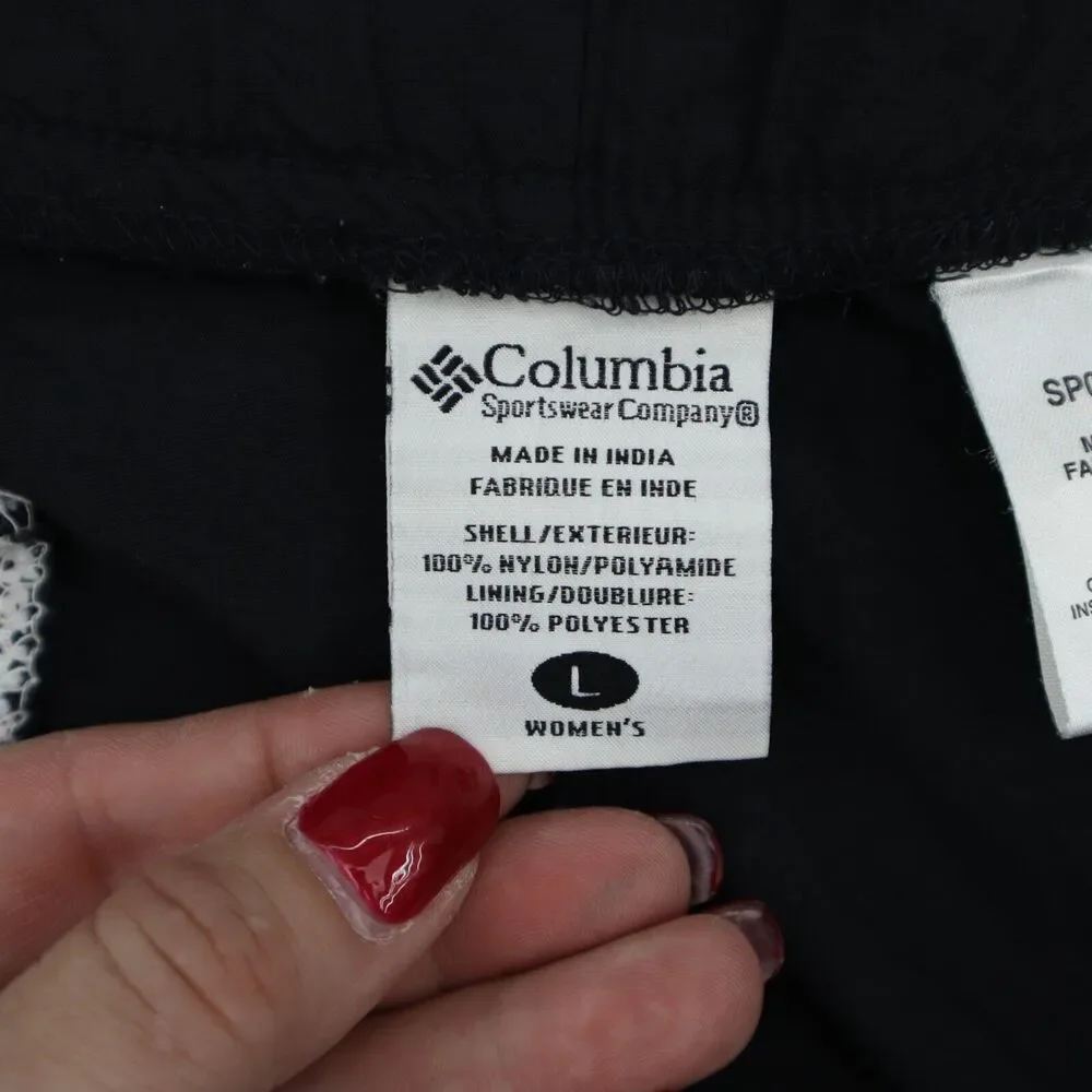 Columbia Shorts Womens L Black Belted High Rise Cargo Active Pull On Bottoms